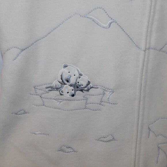 Northern Reflections Womens S Off White Full Zip Fleece Vest Polar Bears - Picture 4 of 11